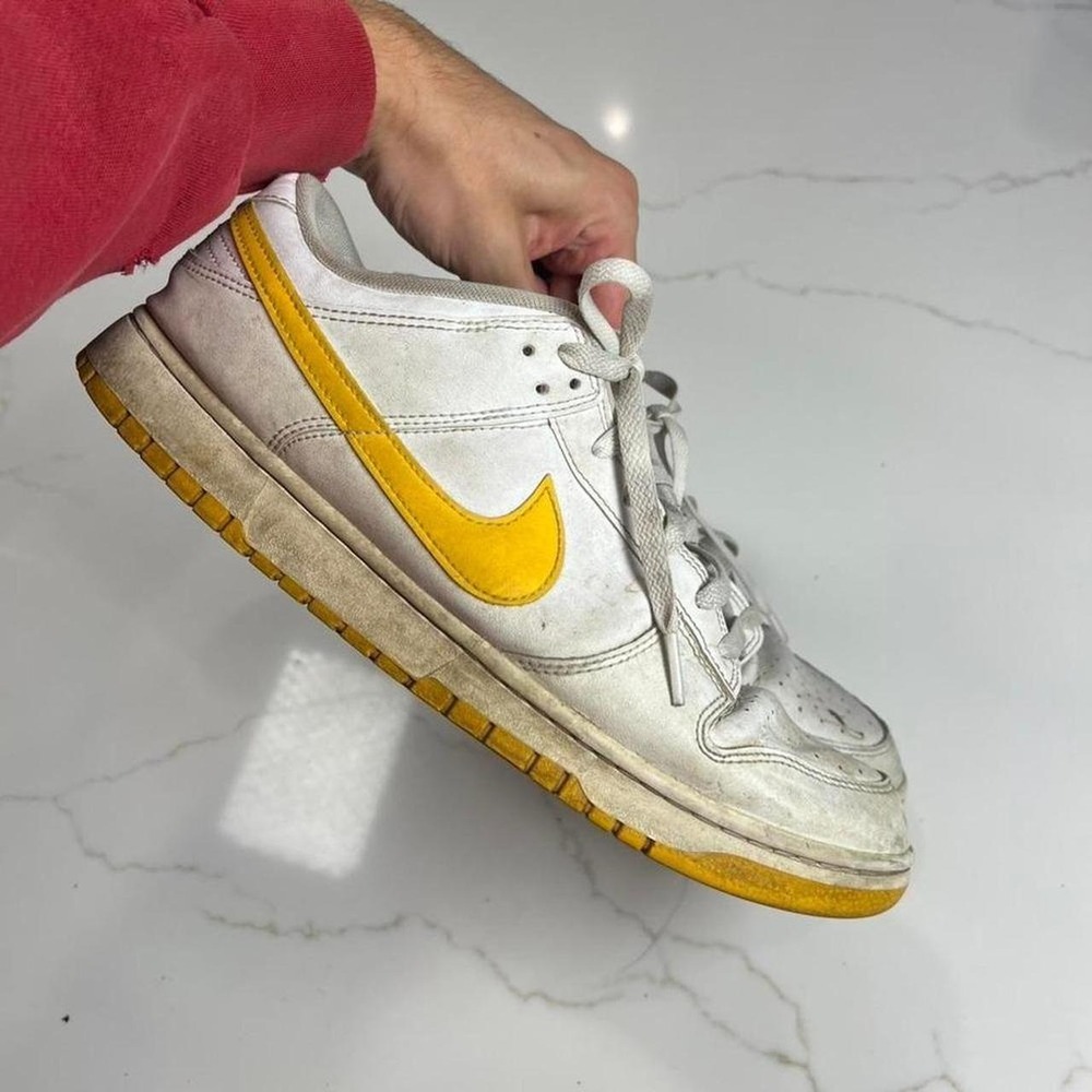 Nike Dunk Low Mens White Yellow DV0831-110 Sneakers Size 12